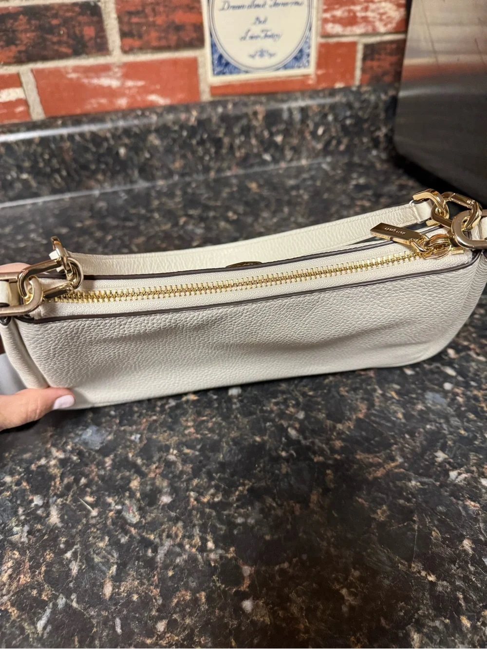 Kate Spade Kayla Small Convertible Shoulder Crossbody Bag Meringue Pebbled